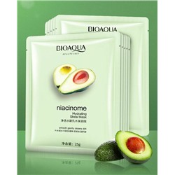 15%Bioaqua, тканевая маска для лица с маслом ши, экстрактом авокадо и ниацинамидом, 25 гр.
