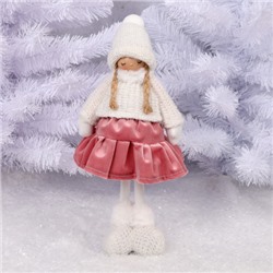 Украшение Кукла Девочка 36 см, ткань, розовый/белый ЛЬДИНКА 231388