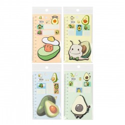 Закладки клейкие Avocado пластик, бумага, 3-4 цвета, 7 листов+15 листов, рисунок КОКОС 213109