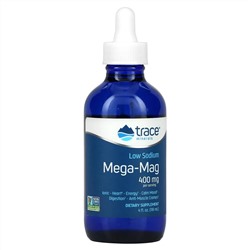 Trace Minerals ®, Mega-Mag с низким содержанием натрия, 400 мг, 118 мл (4 жидк. унции)