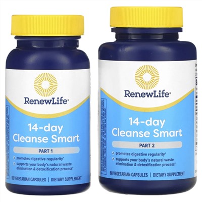 Renew Life, Advanced Cleanse Smart, 2 флакона, по 60 растительных капсул в каждом