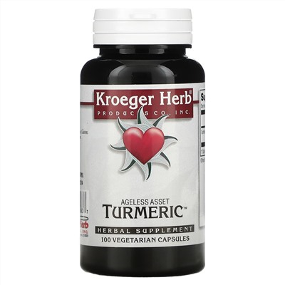 Kroeger Herb Co, Turmeric, 100 растительных капсул