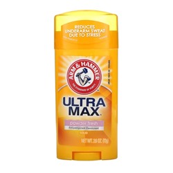 Арм энд Хаммер, UltraMax, твердый дезодорант-антиперспирант для женщин, свежий пудровый аромат, 73 г (2,6 унции)