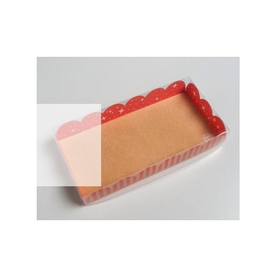 060-0035 Коробка для кондитерских изделий с PVC крышкой «С праздником», 10.5 × 21 × 3 см