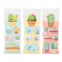 Закладки клейкие Cactus бумага, 5-6 цветов, 15 листов, рисунок КОКОС 213105