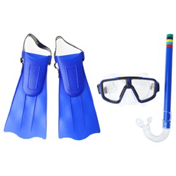 Набор для плавания детский ONLYTOP: маска, трубка, ласты безразмерные, цвета МИКС