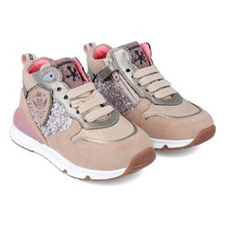 Biomecanics - sneakers altas - cuero - rosa y plateado