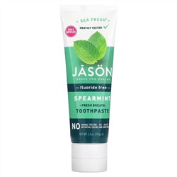 Jason Natural, Sea Fresh, зубная паста для свежести дыхания, без фтора, мята, 119 г (4,2 унции)