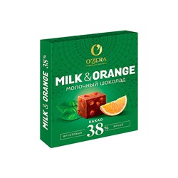 «O'Zera», шоколад молочный Milk & Orange, 90 г