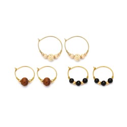 SET 3 MULTICOLOR HOOPS EARRINGS