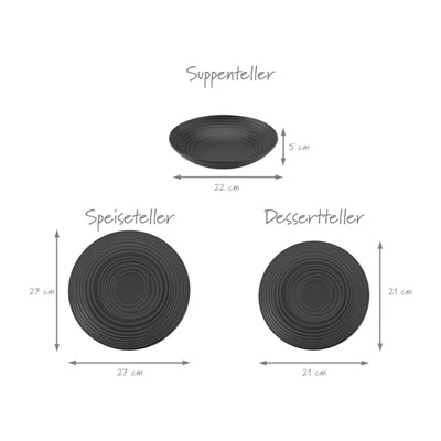 Creatable LAVA STONE ( ELEMENTS Collection ), Tafelservice 12 teilig