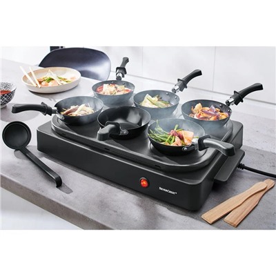 SILVERCREST Mini-Wok-Set SMWS 1000 A1, elektrisch, 2-in-1