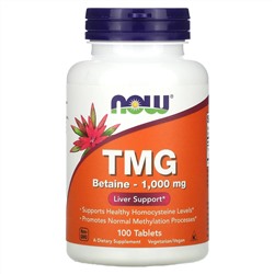 NOW Foods, TMG, 1000 мг, 100 таблеток
