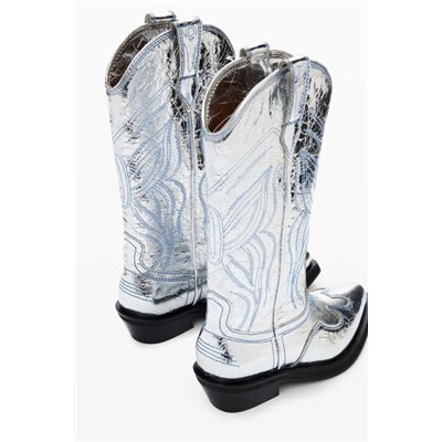 Metallic cowboy boot