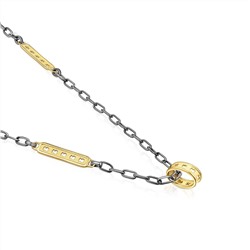 Collar Bear Row - plata bañada en oro amarillo de 18 kt