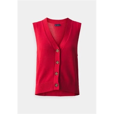 GAP - BUTTON FRONT VEST - Жилет - красный