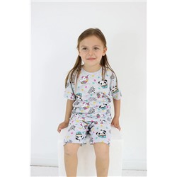 Серые шорты с принтом Wonderful KIDS для девочек. Базовый костюм с верхом и низом для детей 3–10 лет