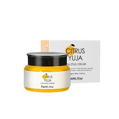 (Китай) Освежающий крем для лица с экстрактом Юдзу, FarmStay Citrus Yuja Vitalizing Cream. 100гр