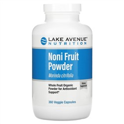 Lake Avenue Nutrition, Noni Fruit Powder, Organic Whole Fruit Powder, 360 Veggie Capsules