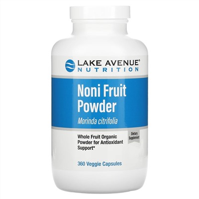 Lake Avenue Nutrition, Noni Fruit Powder, Organic Whole Fruit Powder, 360 Veggie Capsules