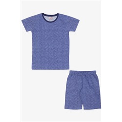 Пижамный комплект Breeze Boy с шортами, темно-синий с рисунком (4–8 лет)