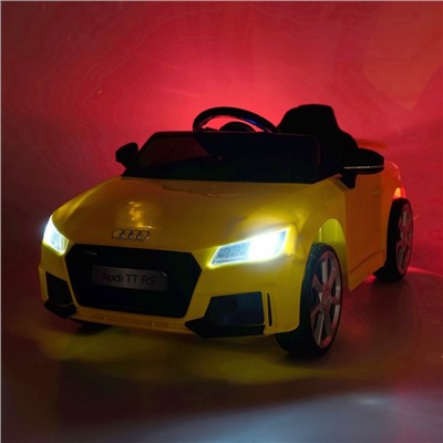 Электромобиль AUDI TT RS, EVA колёса, кожаное сидение, цвет жёлтый