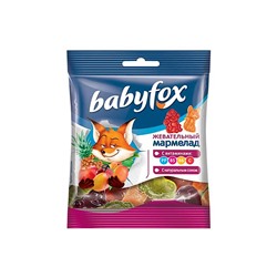 «BabyFox», мармелад жевательный с соком ягод и фруктов, 30 г