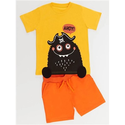Denokids Комплект футболки и шорт для мальчиков Pirate Monster Boy