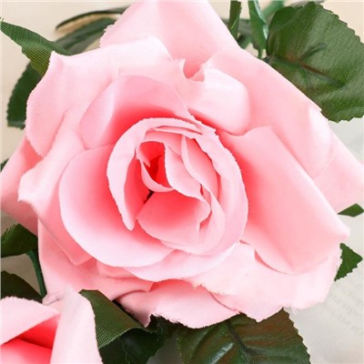 Цветы искусственные "Роза акварель" 75 см, розовый