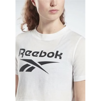 Reebоk - Reebоk IDENTITY CROPPED T-SHIRT - Футболка с принтом - белый