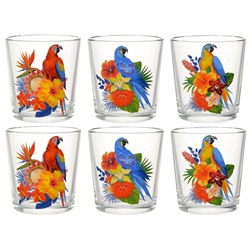 Набор стаканов "Тропические птицы" 6шт 250мл (низкие)