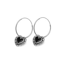 BLACK HEART LACE EARRINGS