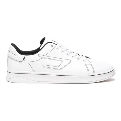 Sneakers Athene - cuero - costuras en contraste - blanco y negro