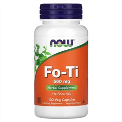 NOW Foods, Fo-Ti, He Shou Wu, горец многоцветковый 560 мг, 100 вегетарианских капсул