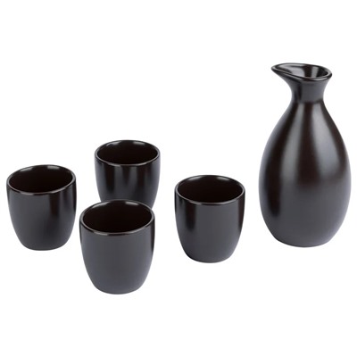 ERNESTO Sake-Set, 5-teilig, Steingut