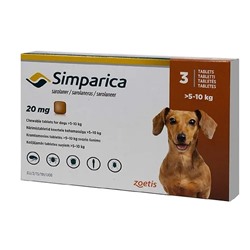 Zoetis Simparica 5–10 кг жевательные таблетки для собак