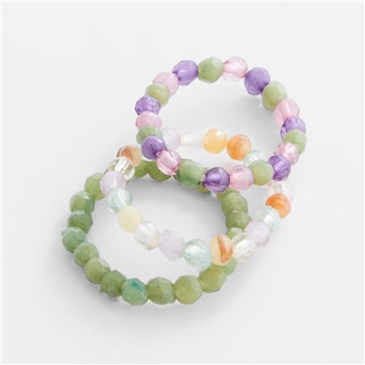 Set 3 anelli pezzi combinati Ronie - multicolore