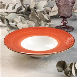 Тарелка керамическая для пасты «Сапфир», 300 мл, d=24 см, цвет оранжевый
