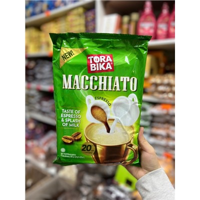 Torabika Macchiato - это превосходный кофейный напиток, который предлагает незабываемое впечатление благодаря своему безупречному качеству и уникальным характеристикам. Torabika - это растворимый кофе, изготовленный из отборных зерен с помощью самой передовой технологии INSTANT COFFEE в Индонезии. 
 В упаковке 20шт по 30гр