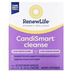 Renew Life, CandiSmart Cleanse, средство для очищения организма за 14 дней, 2 части