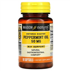 Mason Natural, Масло мяты перечной, 50 мг, 90 капсул