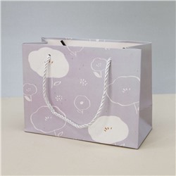 Пакет подарочный (XS) "Flowers", grey (19.5*14.5*10)