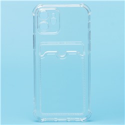 Чехол-накладка SC278 с картхолдером для "Apple iPhone 12" (transparent)