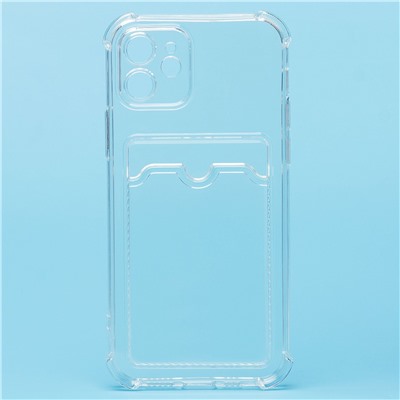 Чехол-накладка SC278 с картхолдером для "Apple iPhone 12" (transparent)