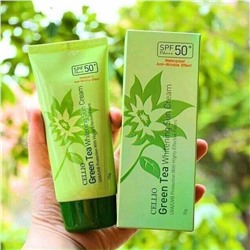 Солнцезащитный крем CELLIO Sun Cream SPF50+PA+++, 70гр. - Зеленый чай