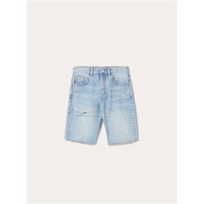 Bermuda denim con strappi