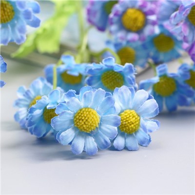 Цветы искусственные "Матрикария" d-2 см 40 см, голубой