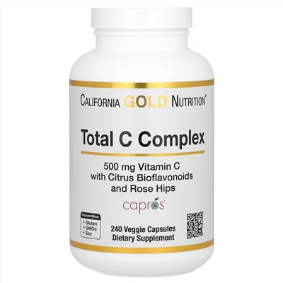 California Gold Nutrition, Total C Complex, 500 мг, 240 растительных капсул