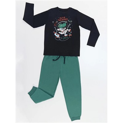 Denokids Комплект брюк с футболкой и брюками для мальчика-космонавта из крокодила