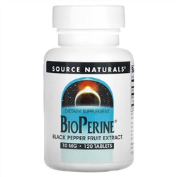 Source Naturals, BioPerine, 10 мг, 120 таблеток